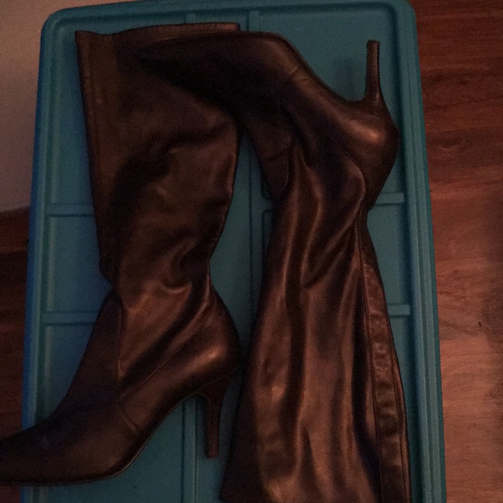 4 1/2 inch  calf black boots